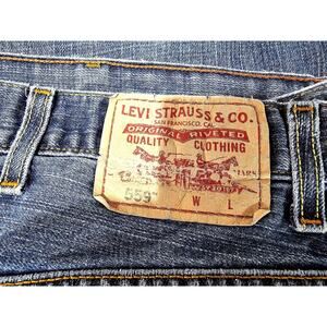 Levi’s 559 Distressed Jeans Men’s [46x32] Faded Grunge Workwear Blue Denim